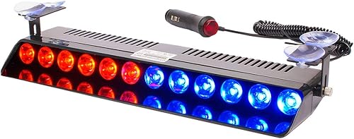 Miniatura 1 de Luz estroboscópica LED roja y azul para emergencia advertencia de emergencia 12 LED ventosa para salpicadero interior techo parabrisas salpicadero