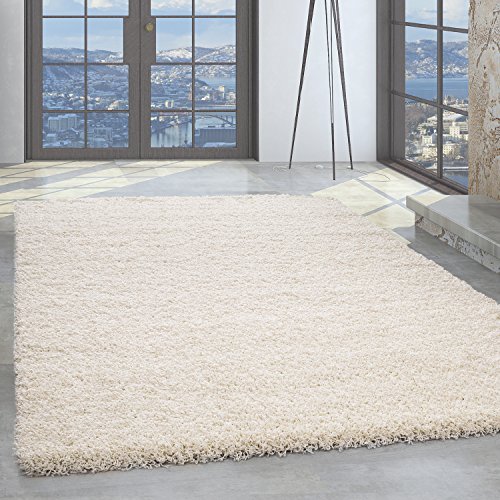 Alfombra de pelo largo tipo Shaggy de 50 mm, estera felpudo para el salón rectangular o redonda, colores universales, polipropileno, beige, 160 x 230 cm Cover