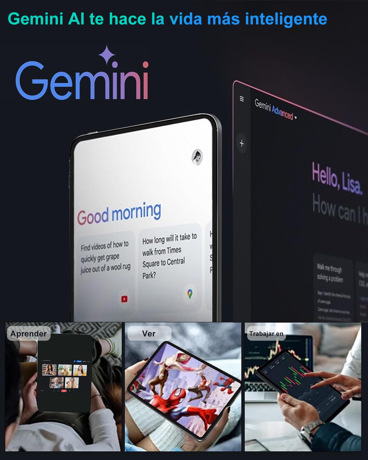 GOODTEL Android 15 Tablet 10.1 Pollici 22GB RAM + 128GB ROM (2TB TF), Octa-Core, WLAN 5G, Gemini AI, GMS, Widevine L1, 8MP + 5MP, Tipo C, OTG, Cast, Tablet PC con custodia, tastiera e mouse, Nero