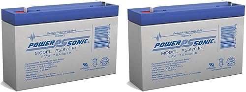 Power Sonic Reemplazo de batería SLA de 6V 7Ah para CyberPower RB0670X2-2 Paquete de 2