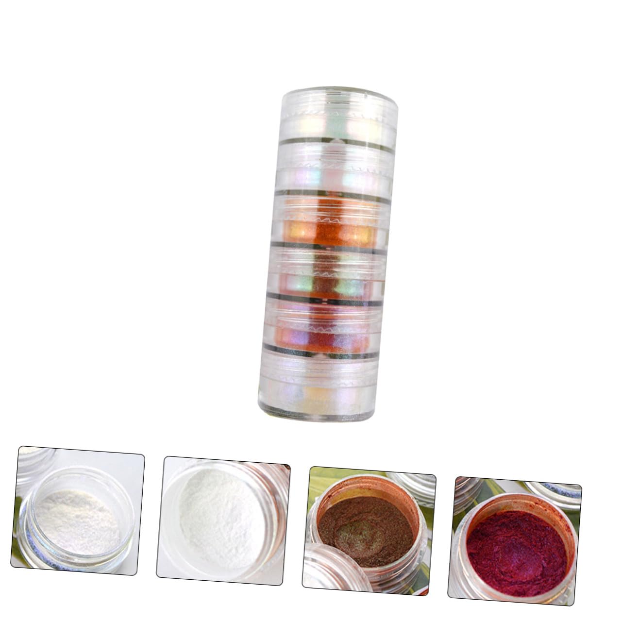 Juego de 6 Polvos de Pigmento de Mica Perlada Cosmética, Colores Surtidos para Resina Epoxi, Manualidades, Fabricación de Jabón y Pintura Casera, Polvo Natural Seguro para Piel
