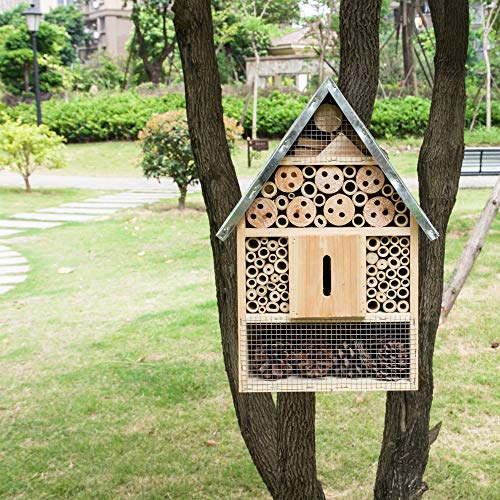 FiNeWaY Insektenhotel aus Naturholz – Gartenhaus aus Bambus – für Bienen, Schmetterlinge, Marienkäfer, Käfer – zum… – Bild 4