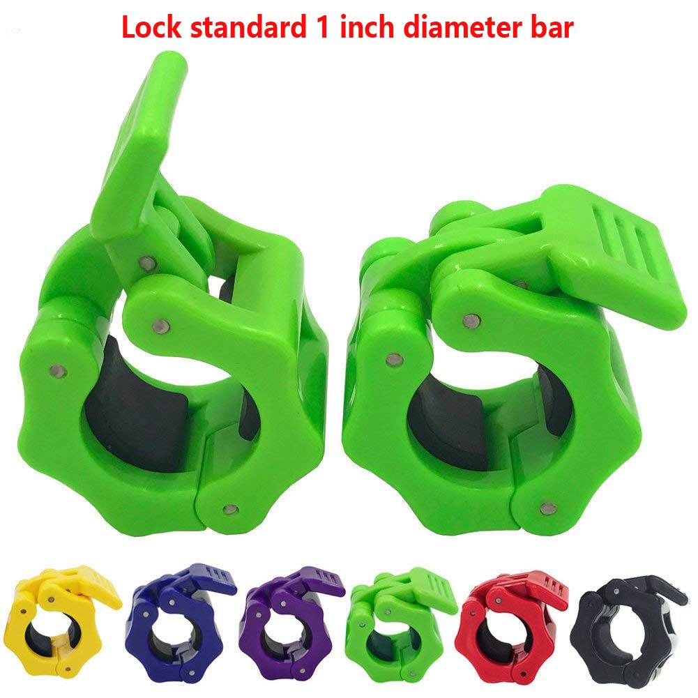 Greententljs1 Inch Barbell Clamps Quick Release Locking Barbells Pro Workout Professional Barbell Collar Clips Lock fit 1-Inch Diameter Standard Size Bars/Bar