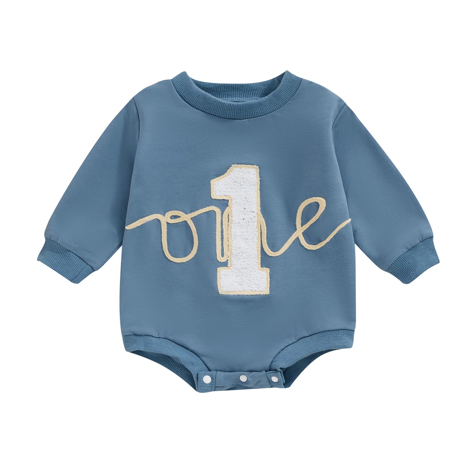 Socutebabe1st Birthday Outfit Girl Boy Baby First Birthday Sweatshirt Bubble Romper One Year Old Cake Smash Outfits