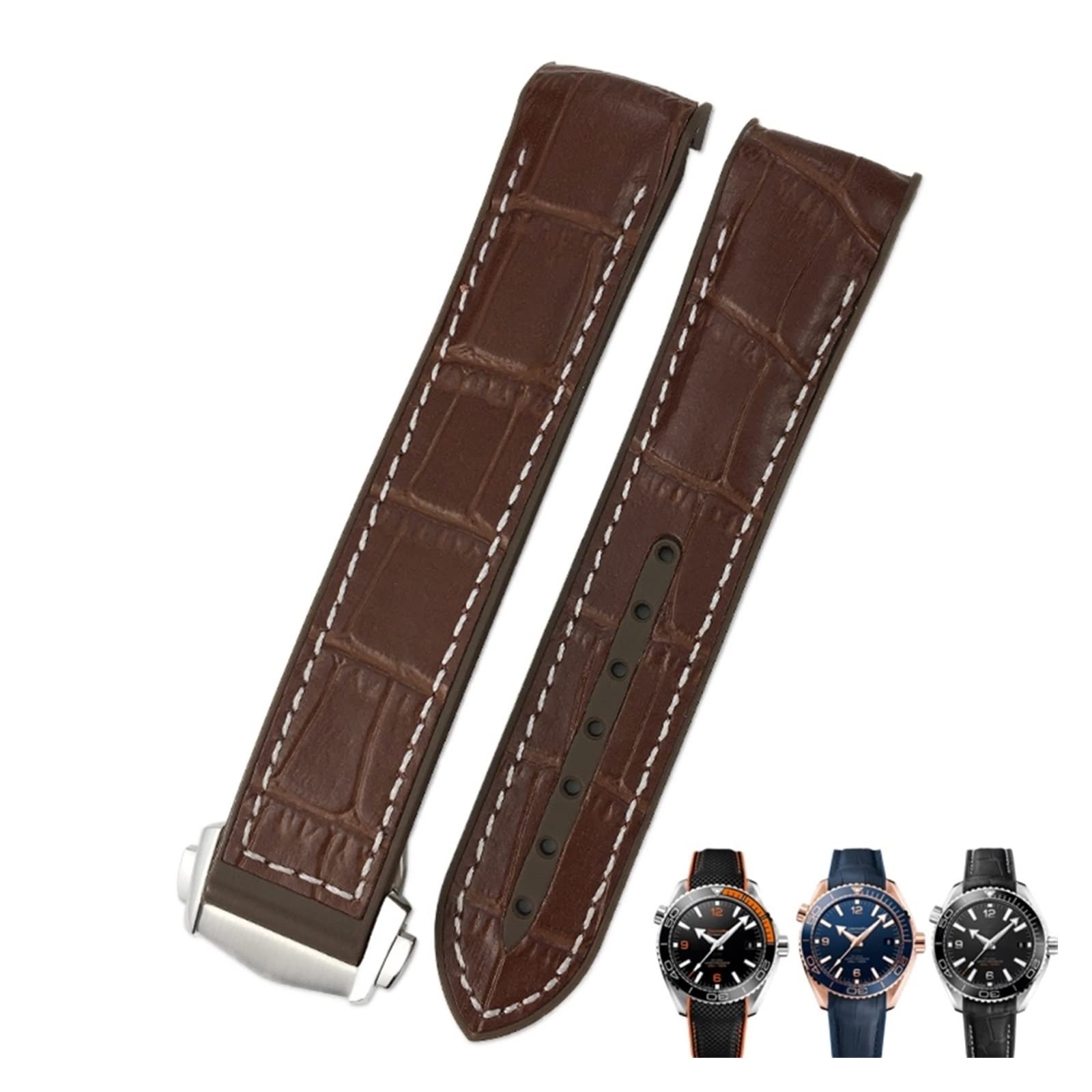 ZUC Paski do zegarków 20 mm ze skóry bydlęcej do Omega Seamaster 300 Speedmaster DE VILLE, pasek do zegarka dla mężczyzn, bransoletka ze sprzączką dla kobiet i mężczyzn