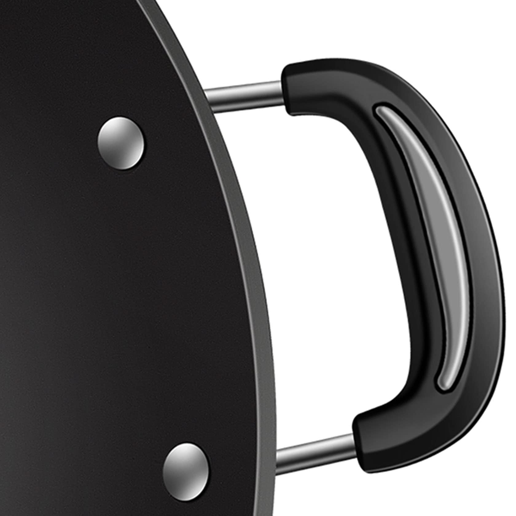 Wok in ghisa, stile antico, pentola binaurale tradizionale in ghisa, Without lid-φ34 cm