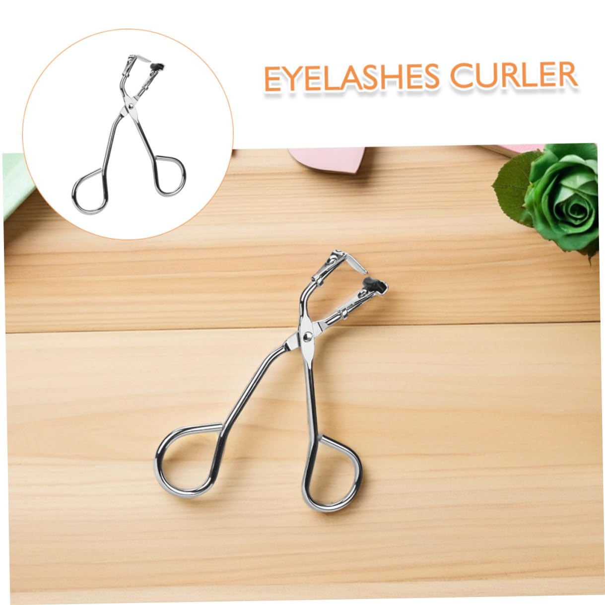 Wimpernzange aus Edelstahl, Gebogen, Tragbar, Silber, 1 Stück