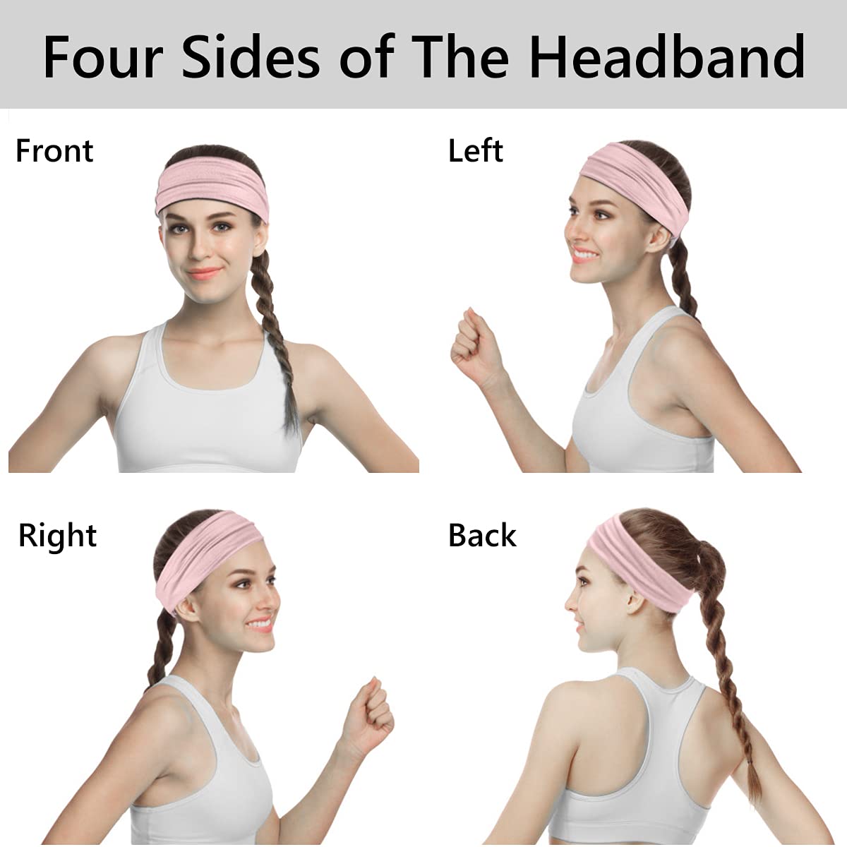 Flintronic Fasce per Capelli, 6/4 PCS Fascia Sportiva Capelli Donna, Fasce Sportive, Fasce Elastica per Capelli, Headband Sport, Fascia Sportiva Antiscivolo per Fitness Yoga Running Ciclismo
