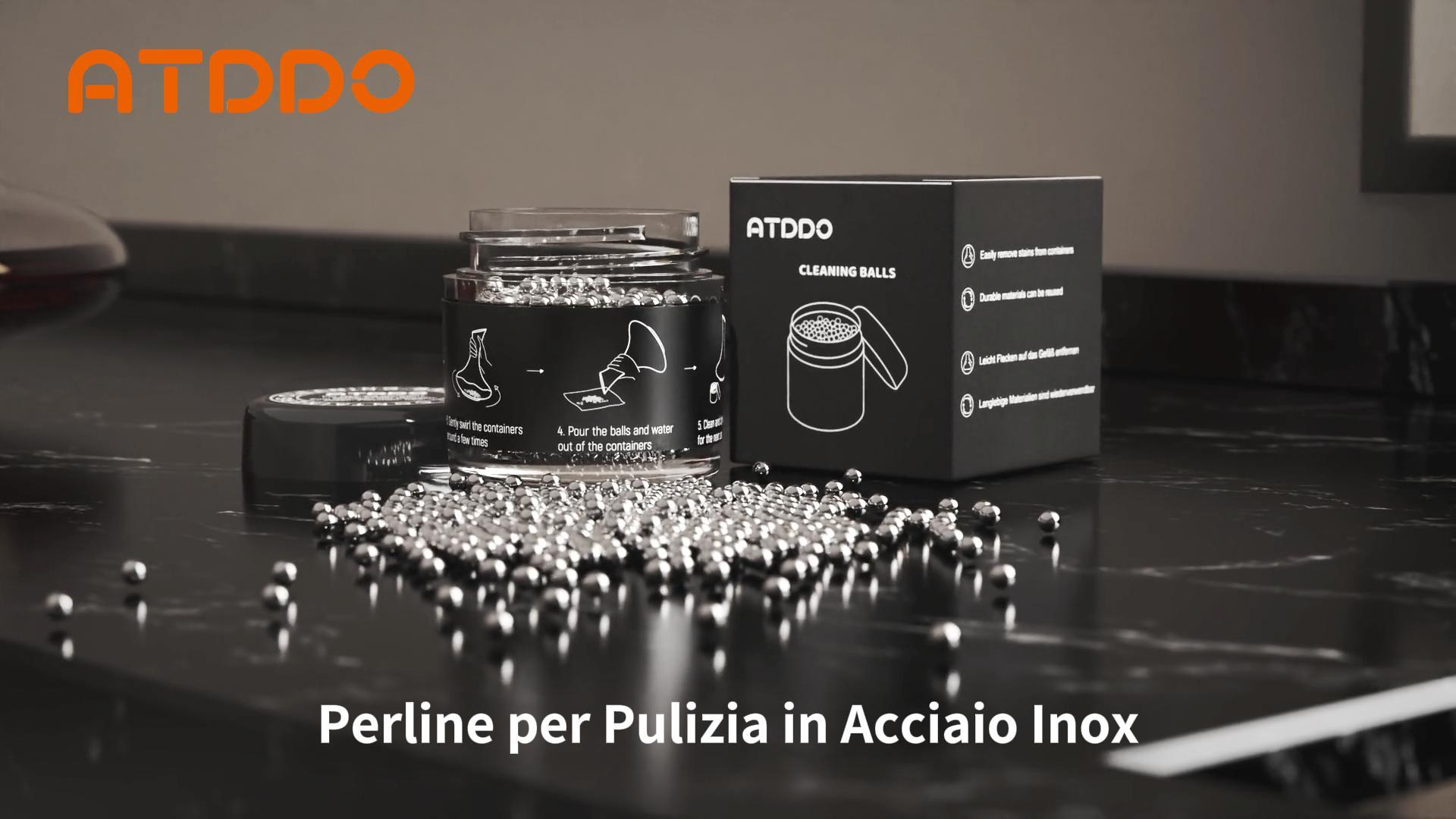 DBOO 800 perline per decanter per la pulizia, per decanter, palline per la pulizia in acciaio inox, riutilizzabili, per bottiglie di vino, vasi, lattine