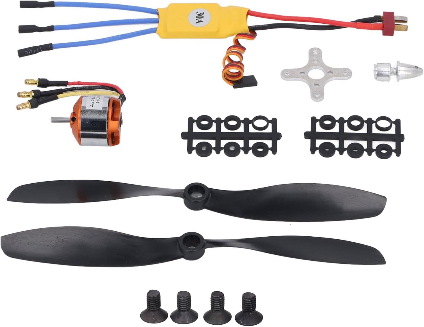 Walfront Drone Motor ESC Kit High Speed 1400KV Brushless Motor A2212 30A ESC 10T for 550 RC Quadcopter Aircraft Multicopter Kit