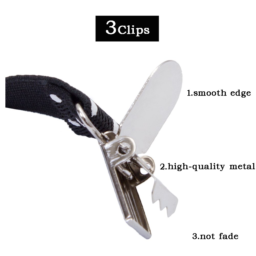 SunTrader Clip-on Suspenders Elastic Y-Shape Adjustable with Bow Tie Set for Boys Girls