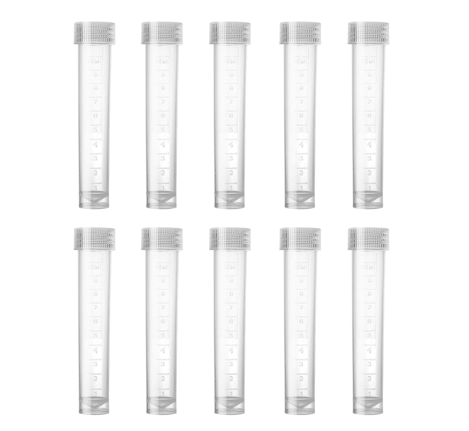 Z-Color 10pcs 10ml Lab Plastic Frozen Test Tubes Vial Seal Cap Container for Laboratory School Educational