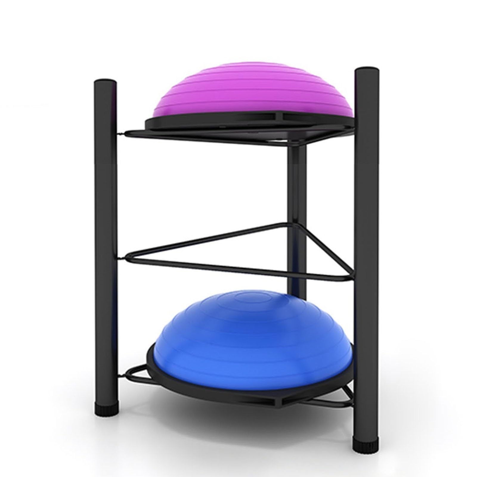 Blulu Yoga Ball Holder Stability Ball Rack Vertical Exercise Ball Stand Gym Ball Storage With Tubular Steel Frame For Home Commercial Gym Studios Holds 3 Stability Balls - View #8