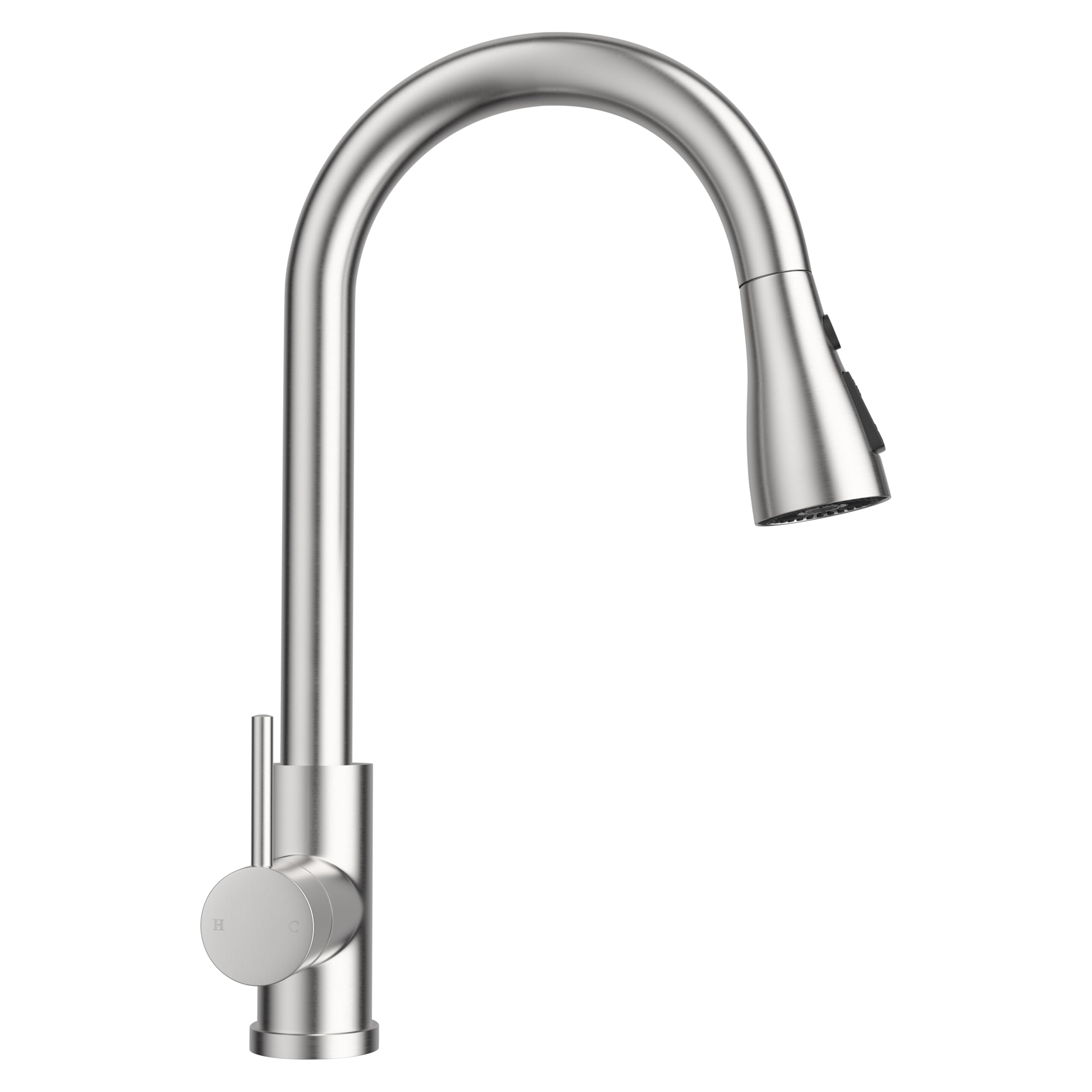 WLTEDRGO Wasserhahn Küche Ausziehbar, Hochdruck Küchenarmatur mit Brause, Armatur Küche mit 3 Strahlarten, 360° drehbar Mischbatterie Küche Spültischarmatur, Edelstahl Küchenarmatur Silber glänzend