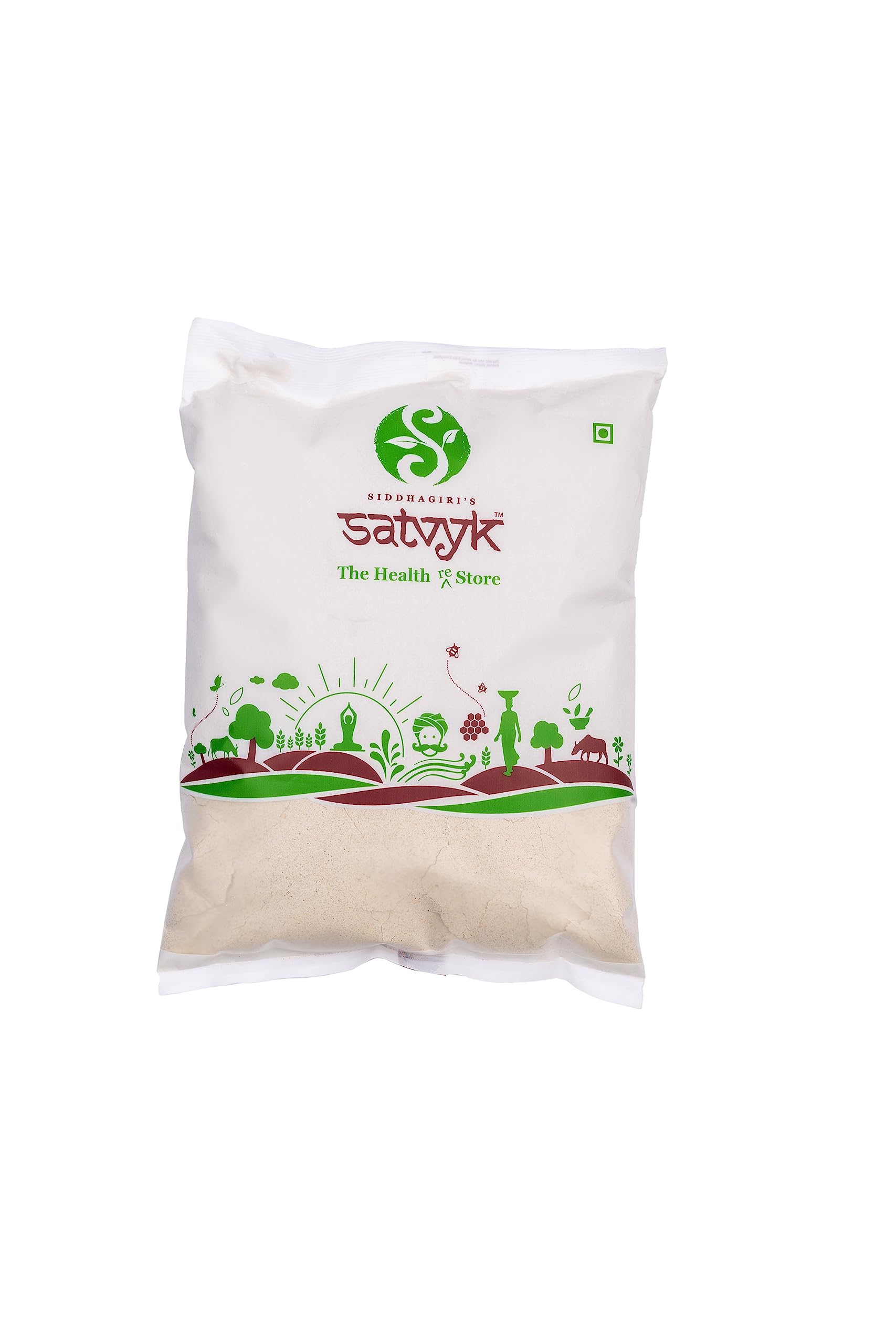 S Siddhagiri's SATVYK THE HEALTH re STORE - Desi Bajra Flour - (5Kg) - Stoneground | Pearl Millet Flour | Gluten-Free Bajri Flour | Fiber-Rich - Protein-Rich Bajra Atta