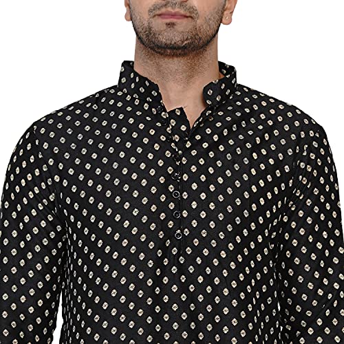 Image of Veera Paridhaan Men's Banarasi Full Sleeve Printed Long Straight Kurta