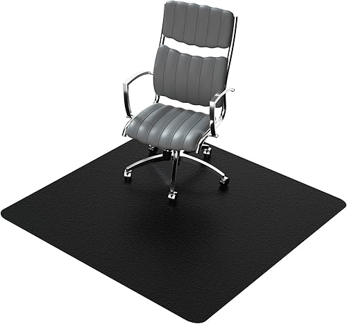Naturehydro Tapete para silla de escritorio de computadora para suelo de madera dura, 48 x 48 pulgadas, negro, antideslizante, fácil de deslizar,