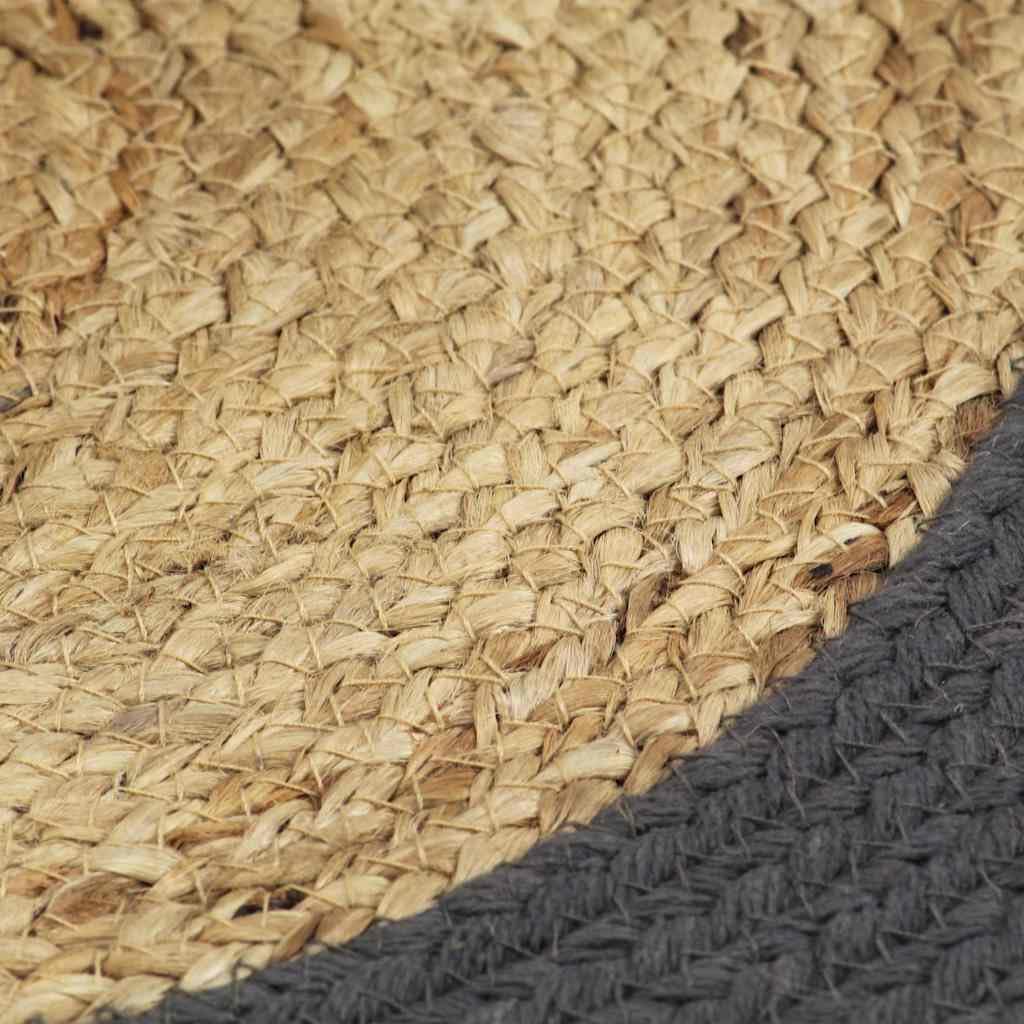 Lot de 4 sets de table en jute et coton, 38 cm de diamètre, pour table à manger, gris