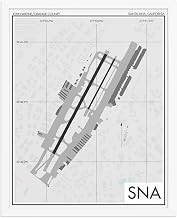 Works of Air, John Wayne Airport (SNA), California Aviation Decor, Pilot Gift, KSNA Print, Airplane Wall Art (White - White Frame, 24" x 36")