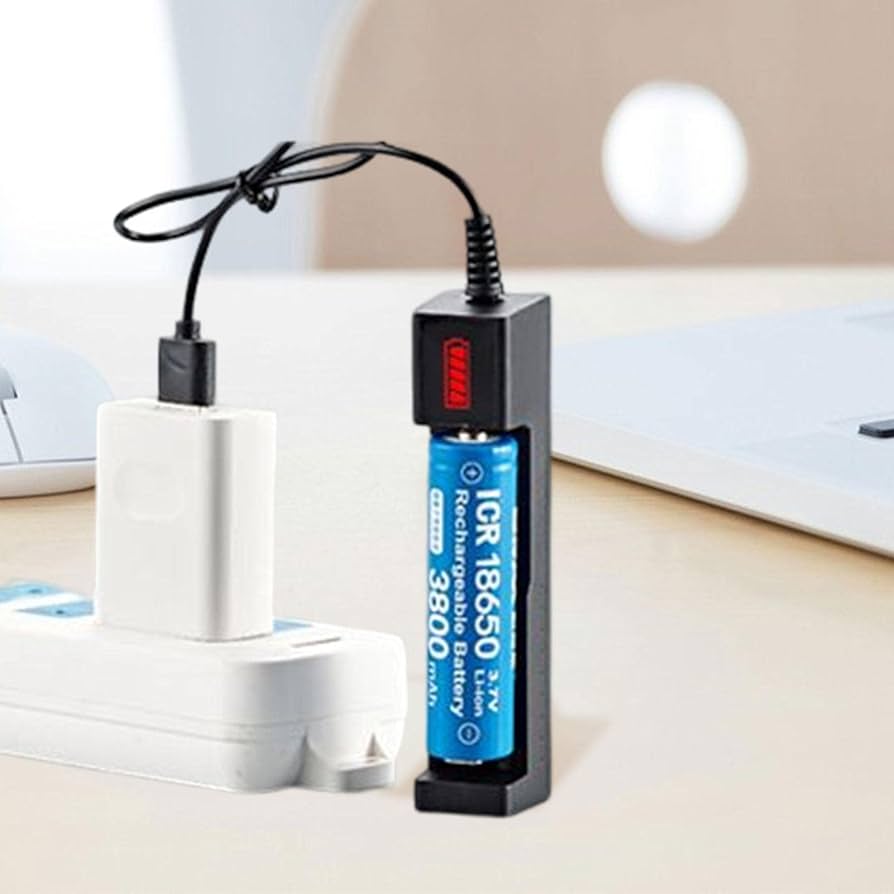 Amazon | リチウム充電器 シングル スロット 18650 電池充電器