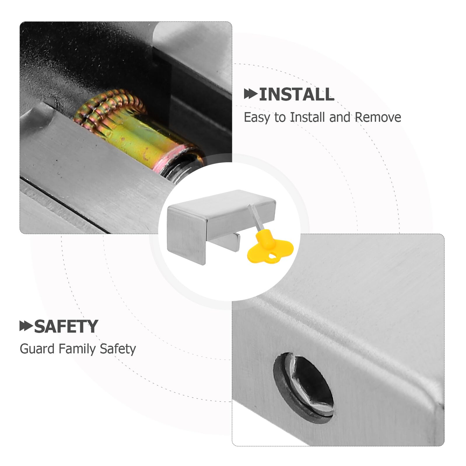 6 Cerraduras Limitadoras para Ventanas Corredizas de Acero Inoxidable Seguro para Bloqueo Antirrobo para Ventanas Abatibles y Puertas Correderas Instalación sin Taladro Kit 6