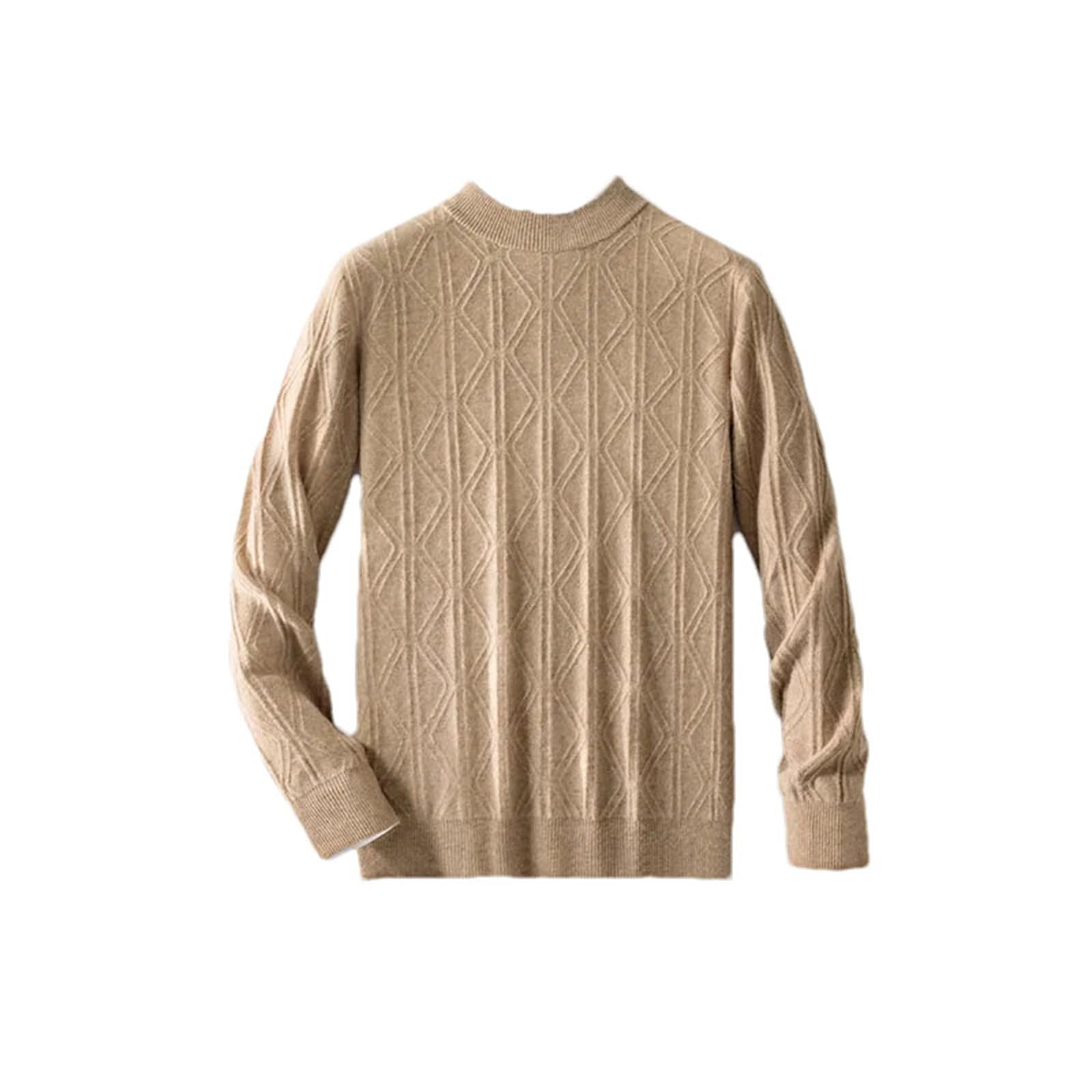 Pullover da uomo in lana merino tinta unita girocollo spesso maglioni sciolti casual da lavoro a maglia maglioni fondamento camicia