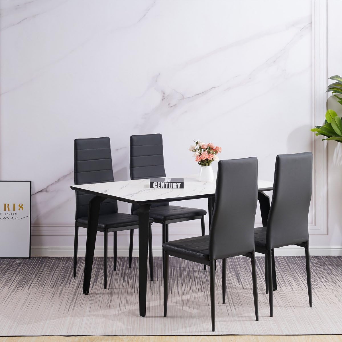 Milano - eetkamerstoel - stoel - set van 4 stuks - grijs