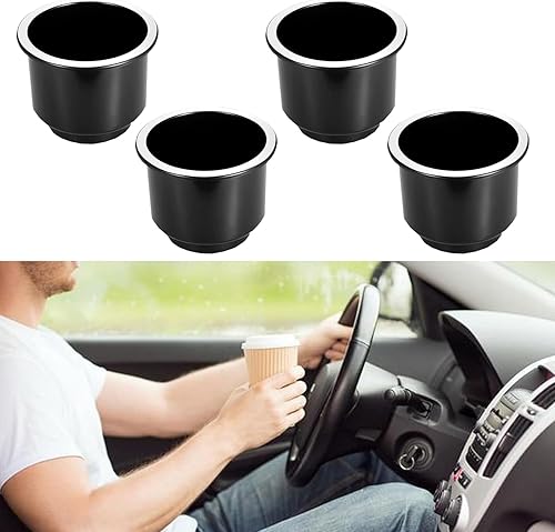 fasebeek 4 PCS Car Multifunctional Water Cup Holder, 4.33" x 3.62" ABS Material Embedded Anti-Slip Drink Holder, Personalized Decorative Accessory,
