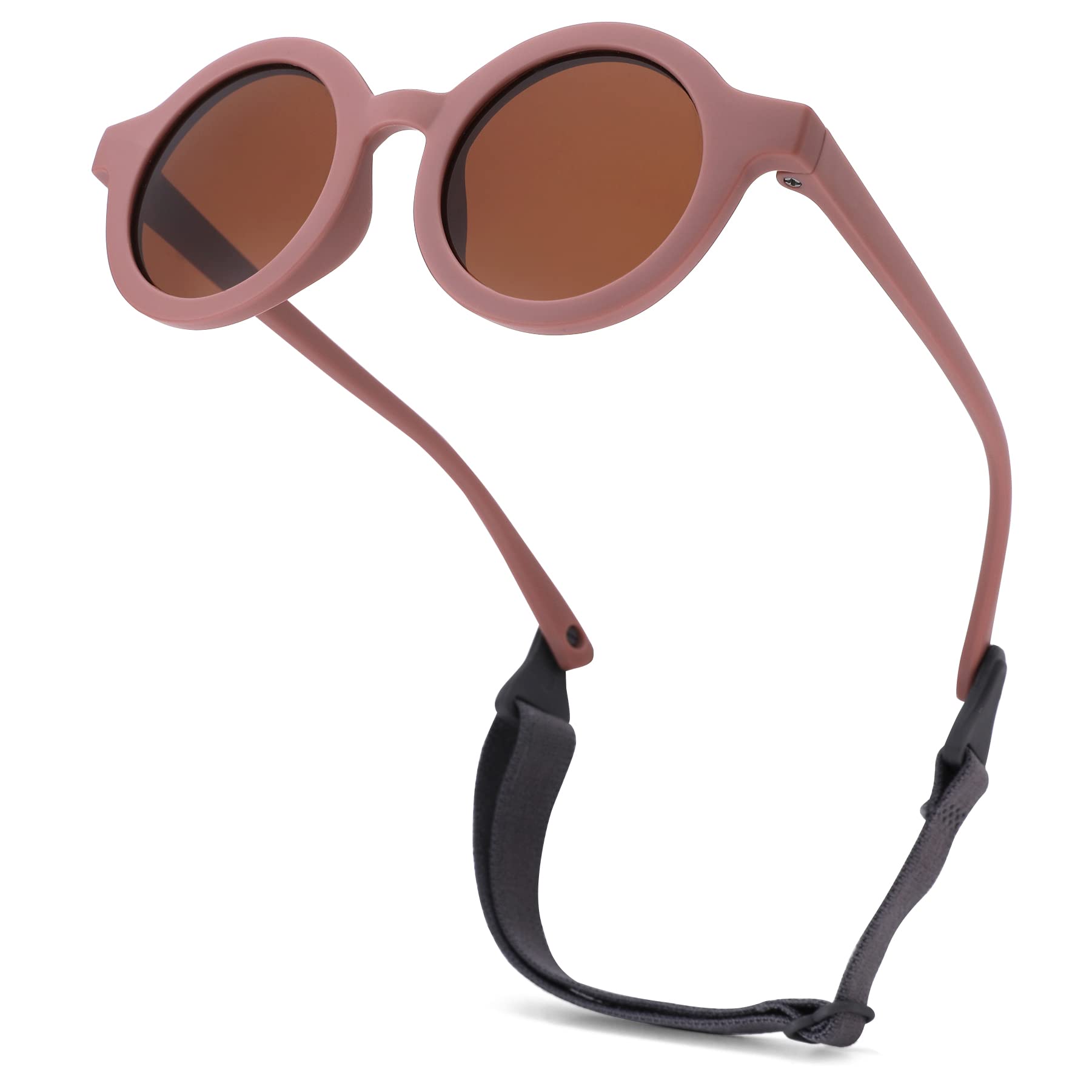 Hycredi Bendable Round Baby Polarized Sunglasses Flexible with Strap for  Newborn Infant Toddlers Age 0-24 Months