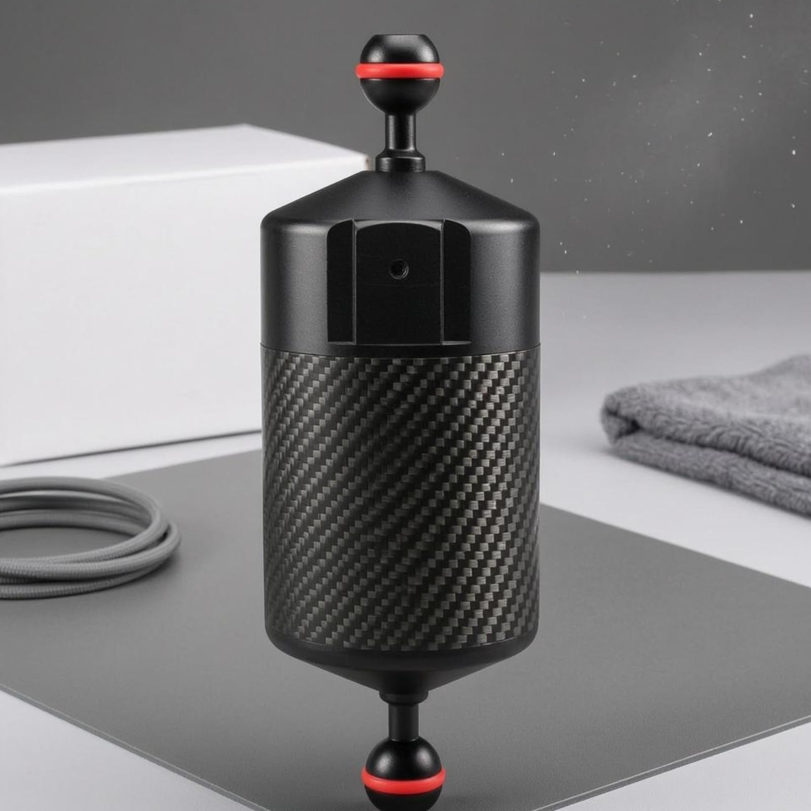 Underwasser Kamerahalterung Unterwasser Kamera Halterung Schwimm Arm Auftriebsarm Aluminium Stabil Leicht Schwimmend Ballkopf Adapter für, Schwarz, FA65 65 200mm