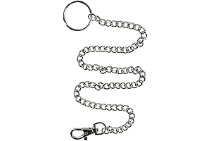 16 Inch Silver Belt Chain - Durable Wallet Chain with Lobster Clasps...