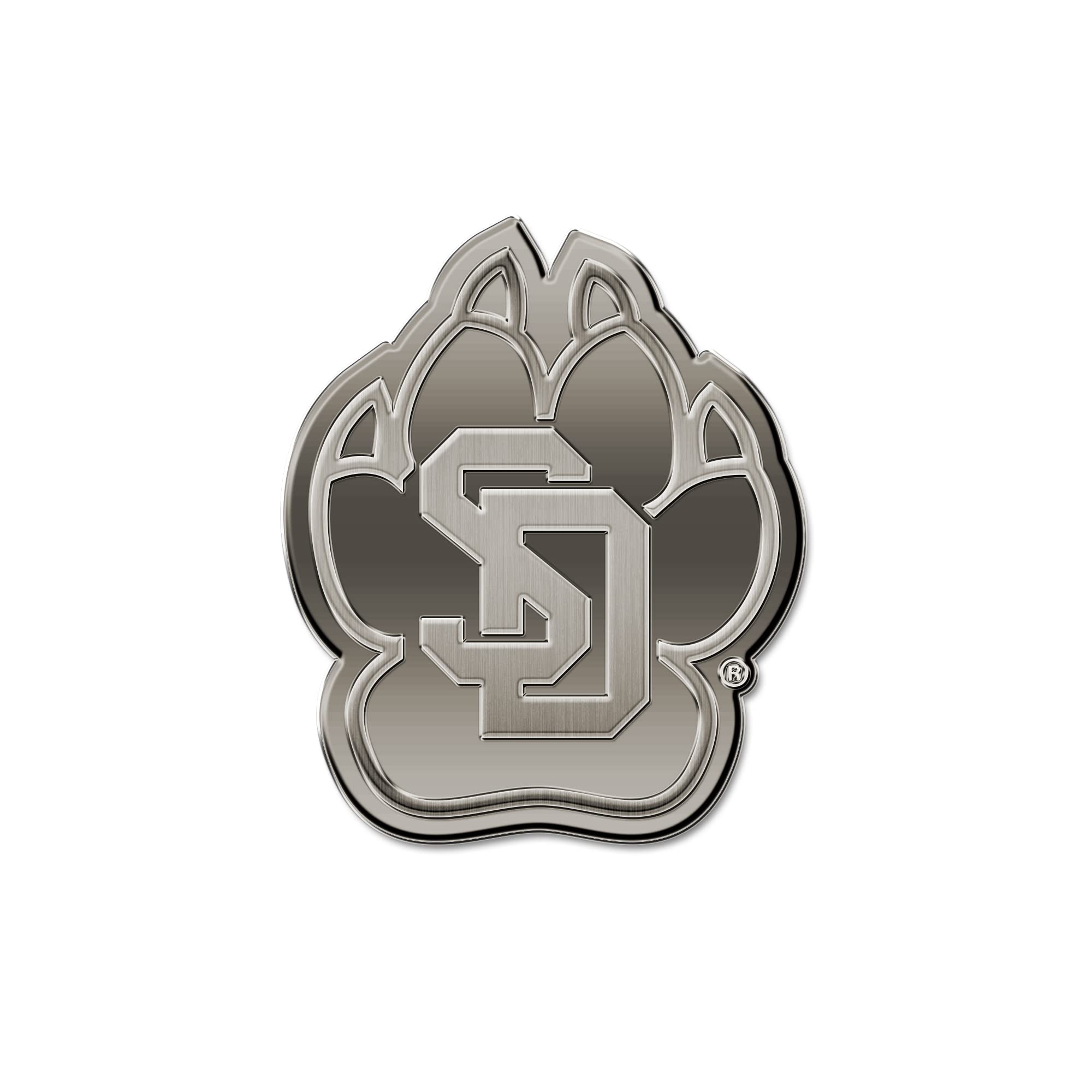 Rico Industries NCAA South Dakota Coyotes Antique Auto Emblem Antique Nickel Auto Emblem for Car/Truck/SUV