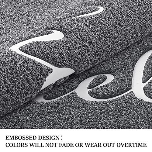 Beneathyourfeet Door Mat (30"X17.5",Grey), Durable Welcome Mat Low Profile Floor Mat Front Doormat Indoor Outdoor Door Rug Non Slip Rugs For Entryway, Patio, High Traffic Areas #TOP4