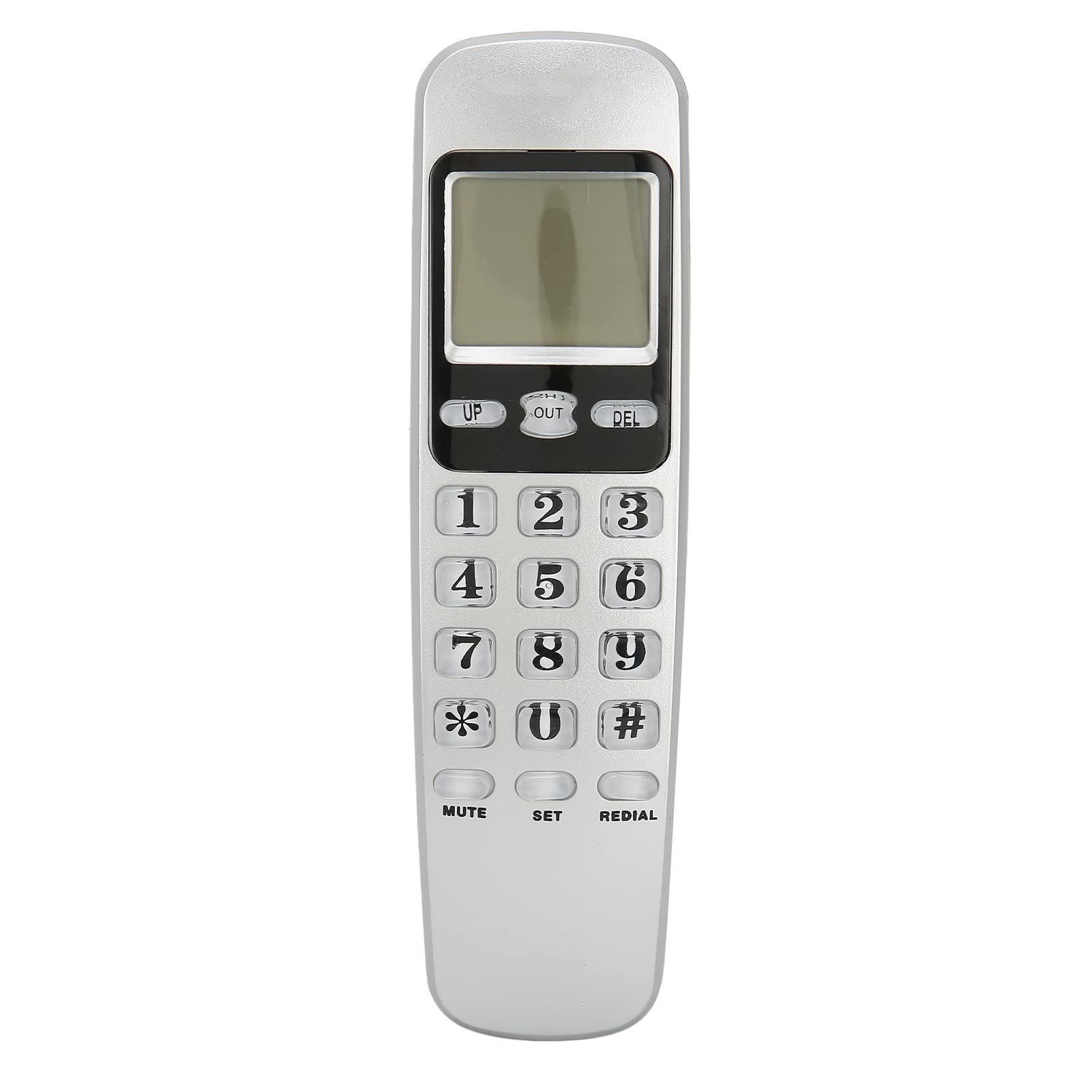 Telefono da Parete retrò con Controllo del Volume della cornetta Telefono Fisso con Filo con Display LCD per casa, Hotel, Bagno, Soggiorno, Scuola e Ufficio (Argento)