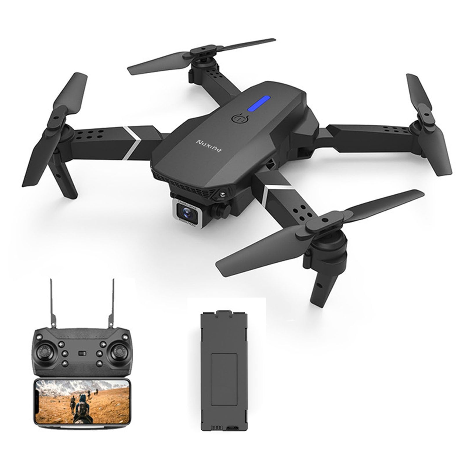Drone Camera 4k aérienne e525pro 3 batteries télécomman avec double caméra hd quadrirotor photographique et vidéo