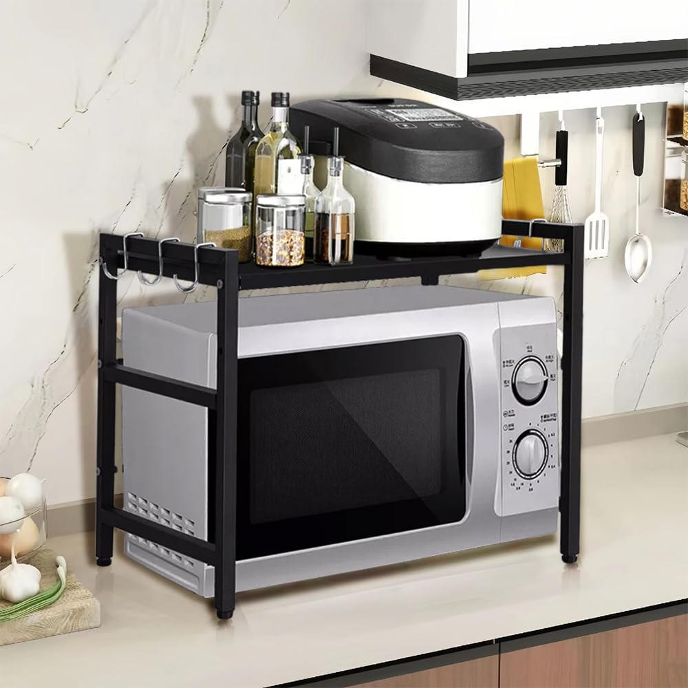 OHMG Mensola da ufficio, altezza regolabile, ripiano da scrivania da appoggio, ripiano portaoggetti in ferro, supporto per display multiuso, supporto per stampante(bianco (40/64 x 36,5 x 45 cm)