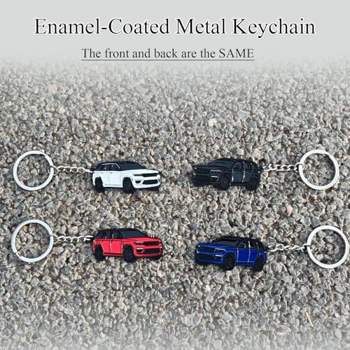 Image of Double-Sided Car Keychain Compatible with Grand Cherokee,Metal Key Chain,For Grand Cherokee Accessories,Enamel Keychain