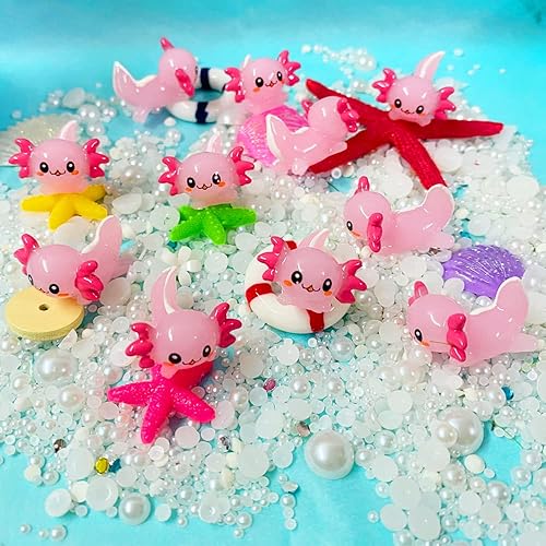 Miniatura 3 de 90 piezas de regalo inspirador mini ajolote de resina con regalo de agradecimiento, tarjetas de animación, bolsas de regalo de organza blanca con