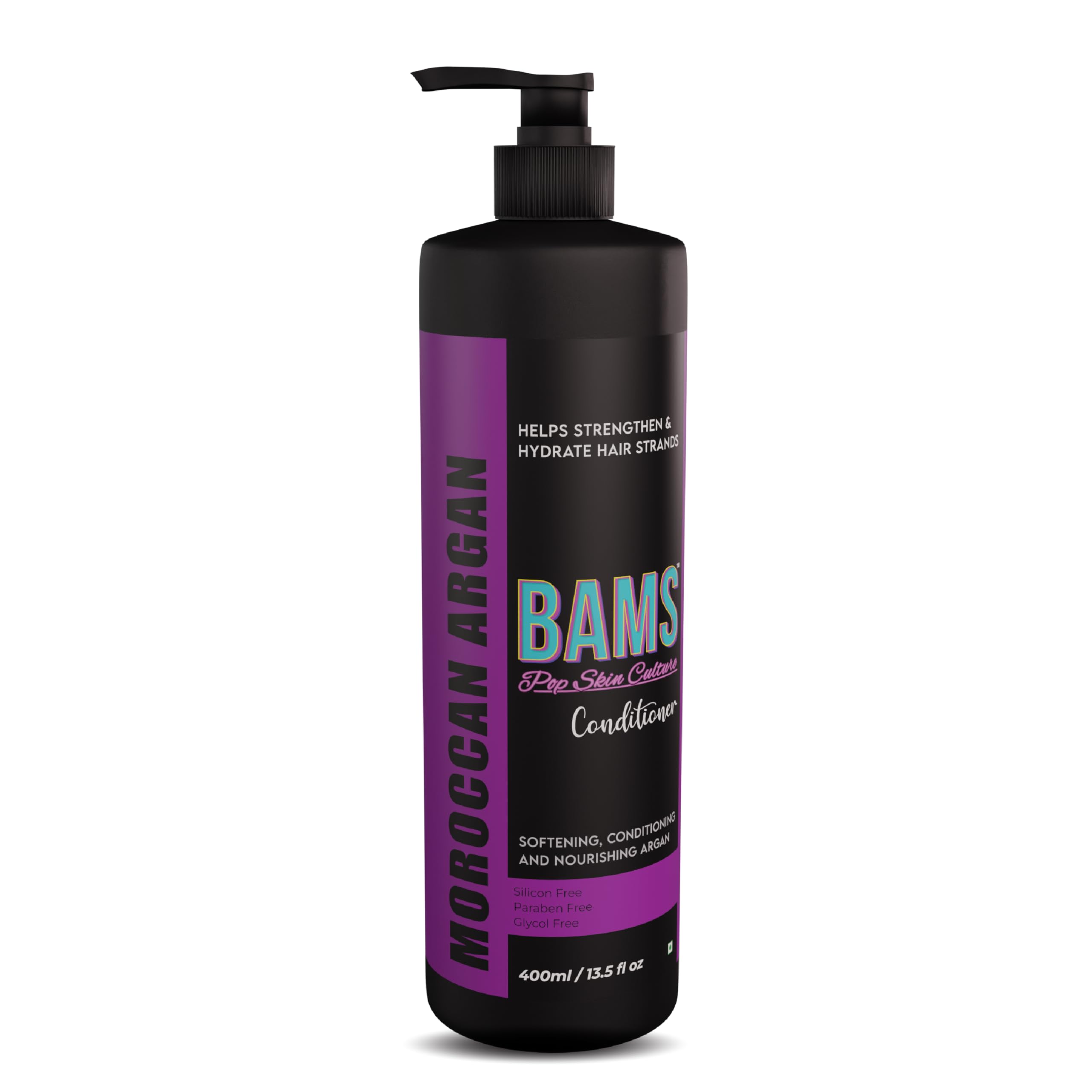 BAMS | Moroccan Argan Conditioner | Deep Nourishing & Smoothing Formula for Silky, Frizz-Free Hair, Suitable for All Hair Types | For Men and Women | 400ml