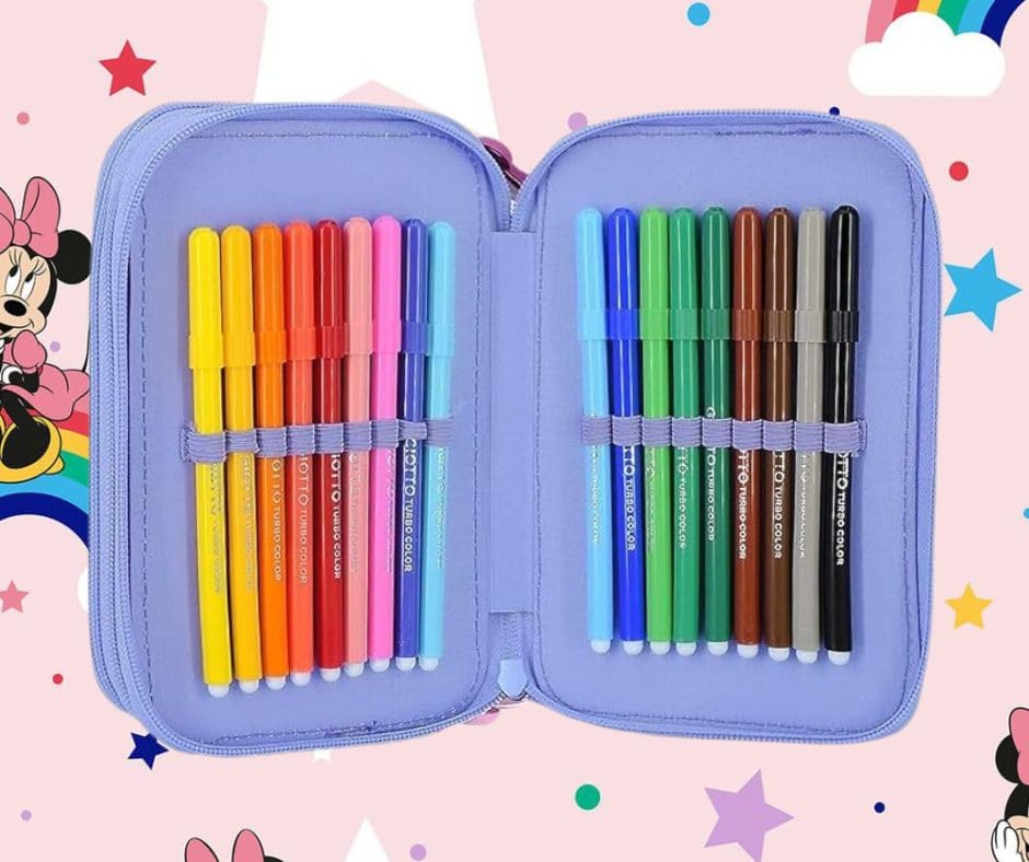 Set Scuola Minnie Zaino Scuola + Astuccio 3 Zip + Diario 12 Mesi o diario segreto
