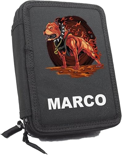 Astuccio Scuola per Personalizzato con Nome Zip Completo di 33 Pezzi portatutto Portapastelli Colorato di Penne Pastelli Pennarelli Righello Temperino Gomma Taccuino4 bambino