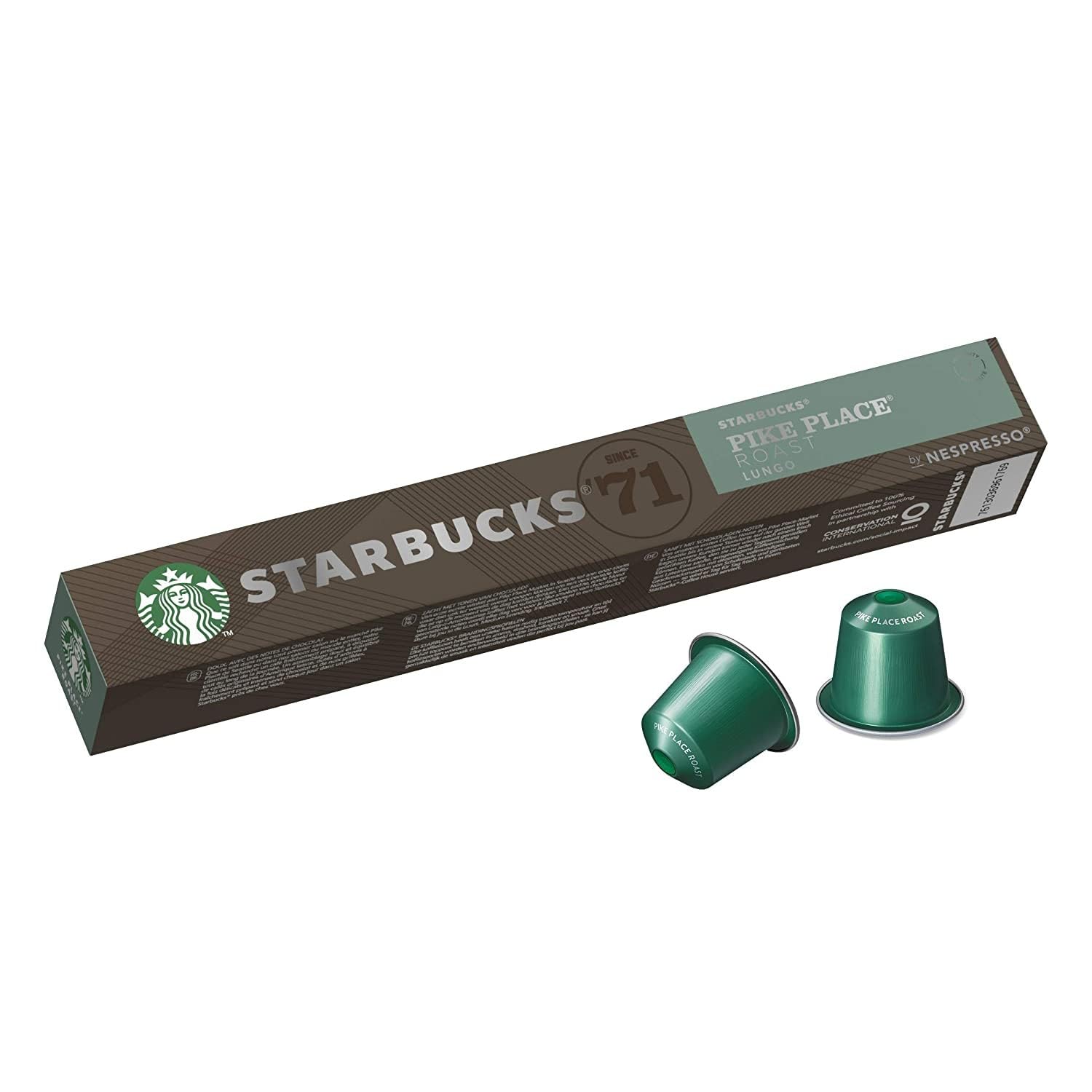 Starbucks Nespresso Compatible Pike Place, 10 capsulas - 12 unidades