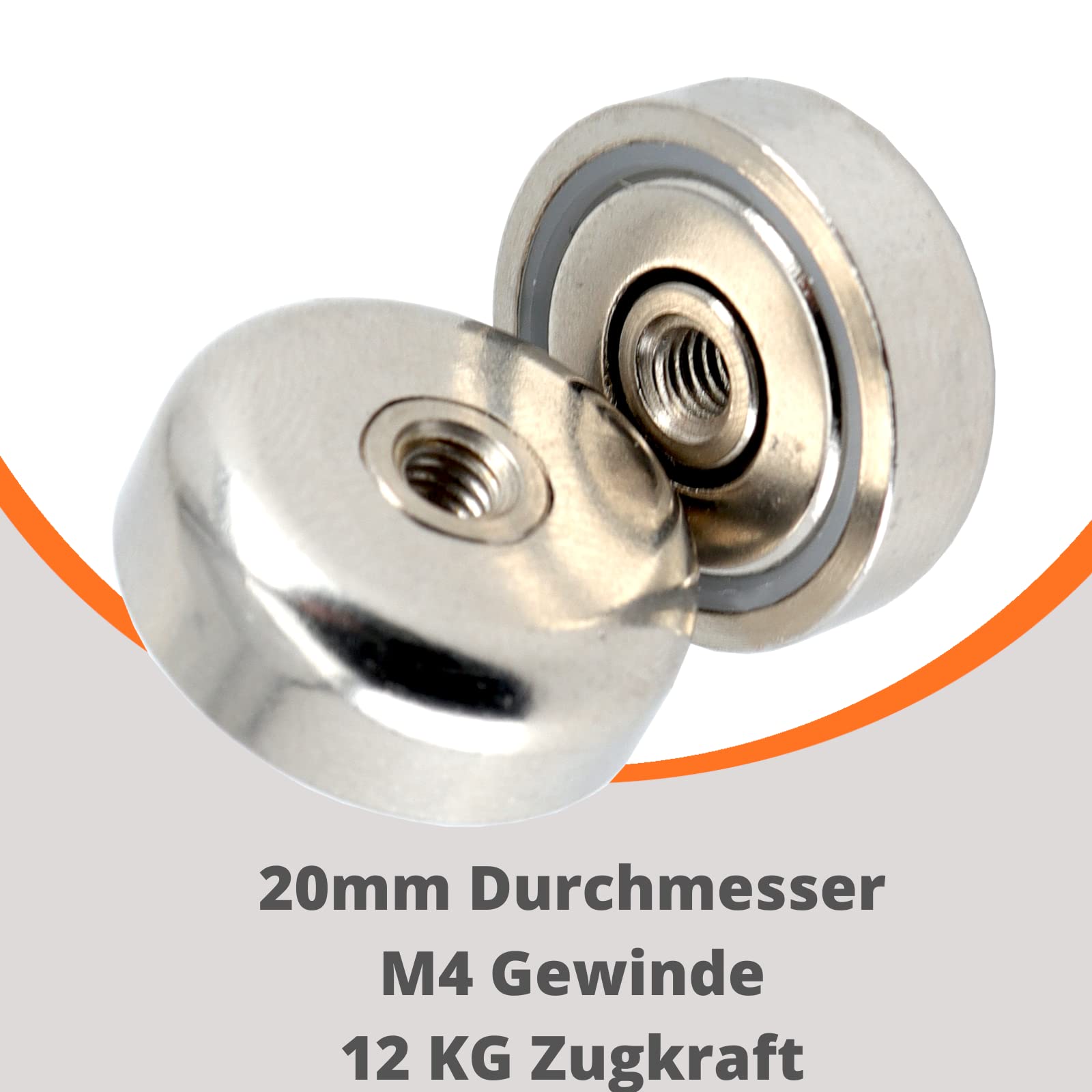 Lot De 5 Aimants Néodyme 32 Mm Filetage M6 - Force 35 Kg - Aimants Puissants Avec Vis Pour Fixation Crochet Œillet - Usage Intérieur