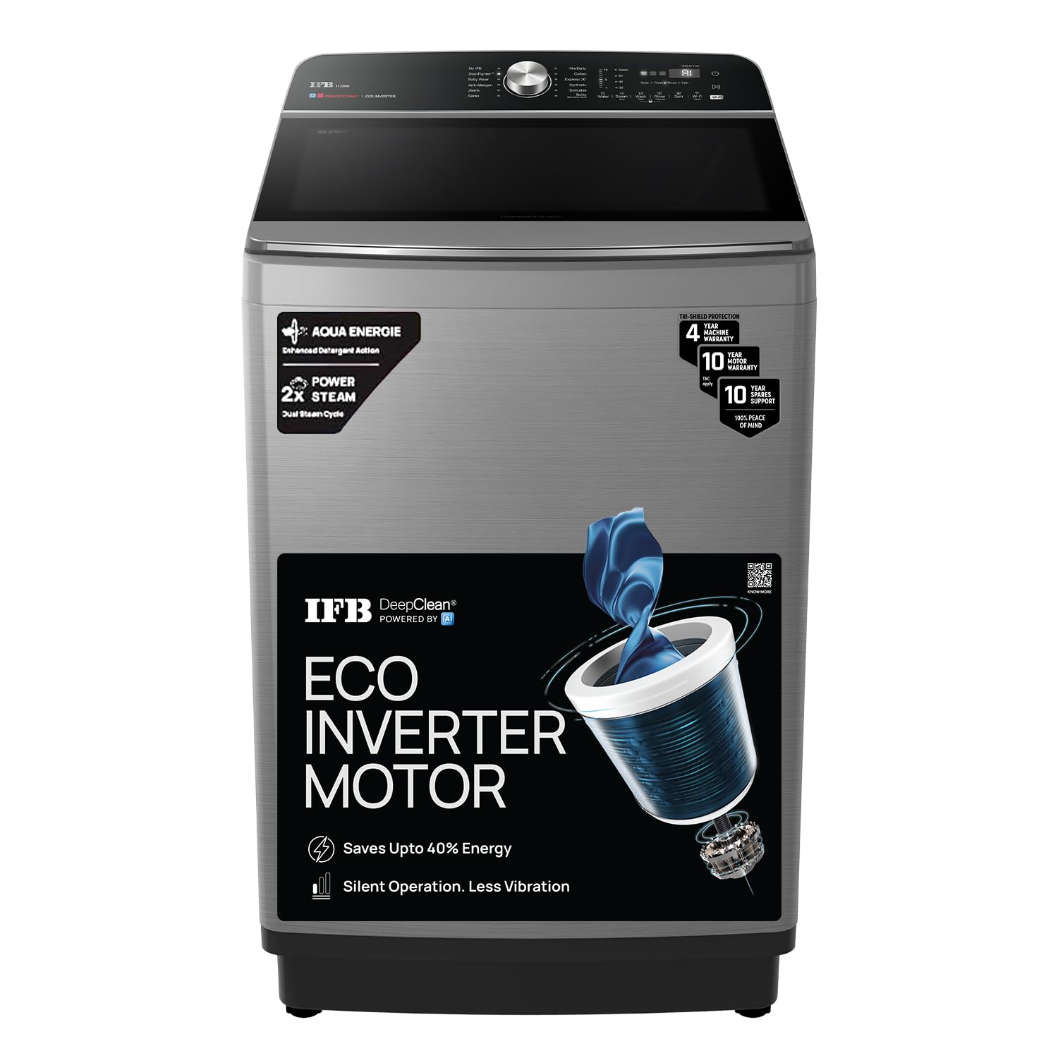 IFB 11 Kg 5 Star AI Powered DeepClean® Technology Fully Automatic Top Load Washing Machine with Inbuilt Heater & Wi-Fi (TL111IN3SWID, Power Steam®, Eco Inverter, Activmix, 4 Year Warranty, Inox)-image-37