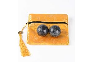 BRABUD Marble Hand Balls Dark Grey Chinese Health Exercise Baoding Stress Relief...