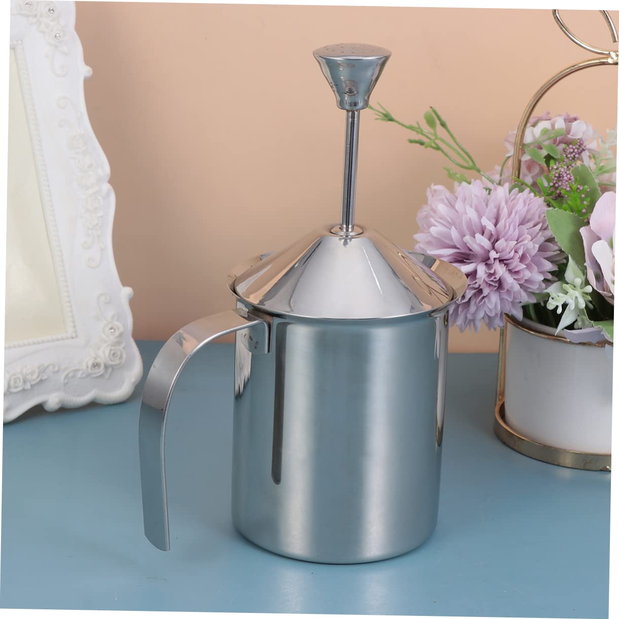 Montalatte Manuale In Acciaio - Frusta Per Cappuccino E Schiuma Latte Portatile - Foto 11