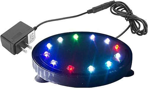 JackSuper Luz de aire de 5 pulgadas 12 luces LED de burbujas para acuario piedra de aire tanque de peces luz LED de burbuja bomba de aire sumergible