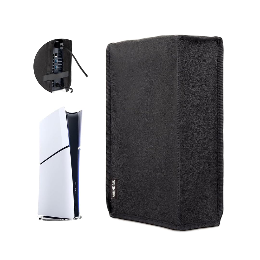 - Vertical Dust Cover For PS5 games Console Dust Guard With Back Cable Port For Playstation 5 Console Digital & Disk Version Protects from Dust Water and Scratches – (Black MDPS5VC-101)