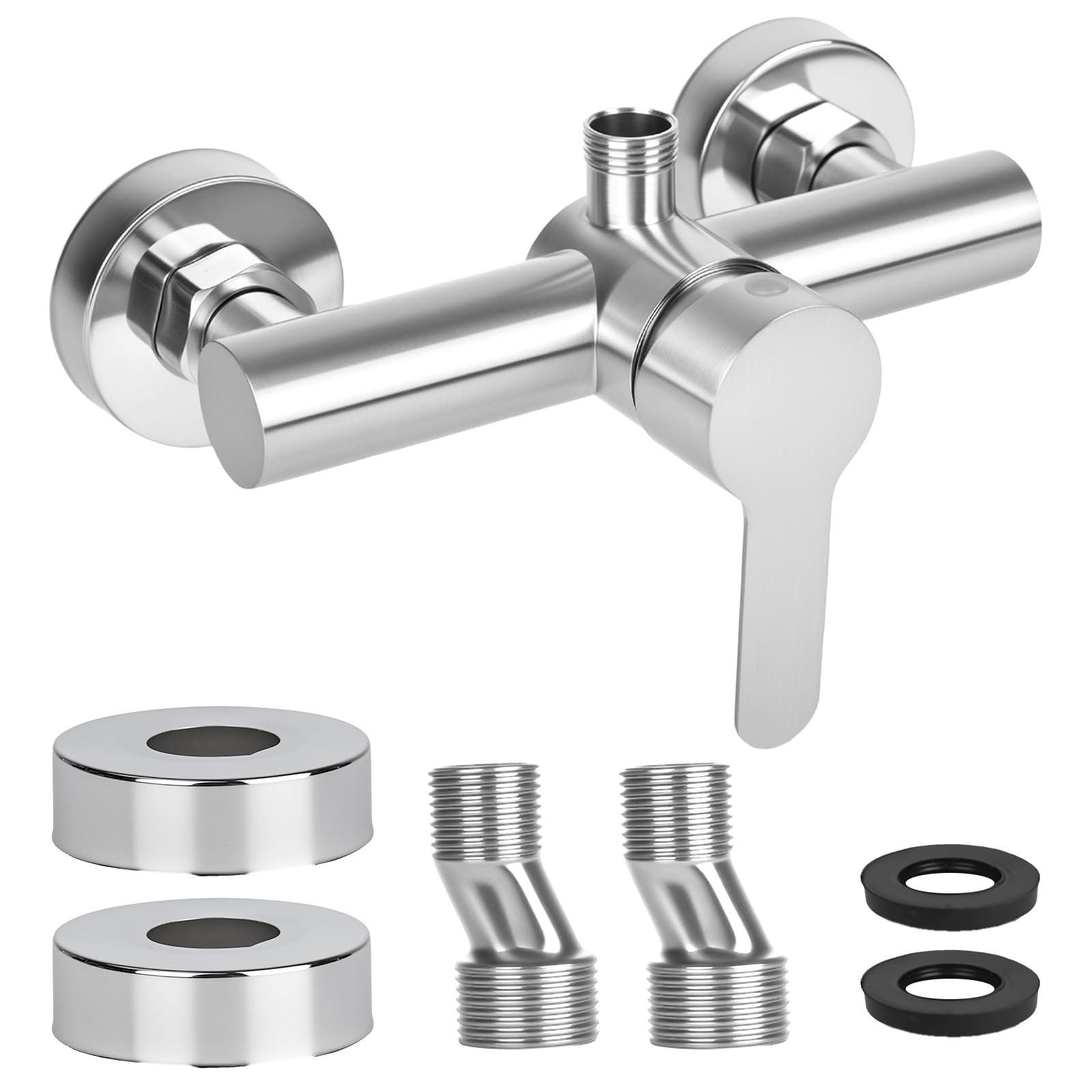 Grifo de ducha monomando, grifo mezclador para ducha montaje en pared, grifo de ducha de pared para baño, grifo de bañera de acero inoxidable 304, G ½ salida de agua hacia arriba