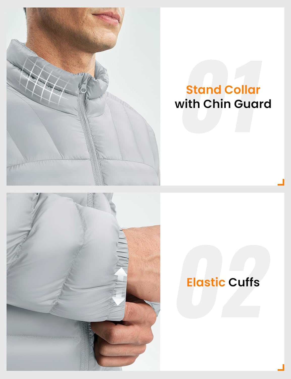 Rdruko Men's Puffer Jackets Lightweight Packable Water Resistant Insulated Winter Puffy Coat for Travel Ski - Image 5